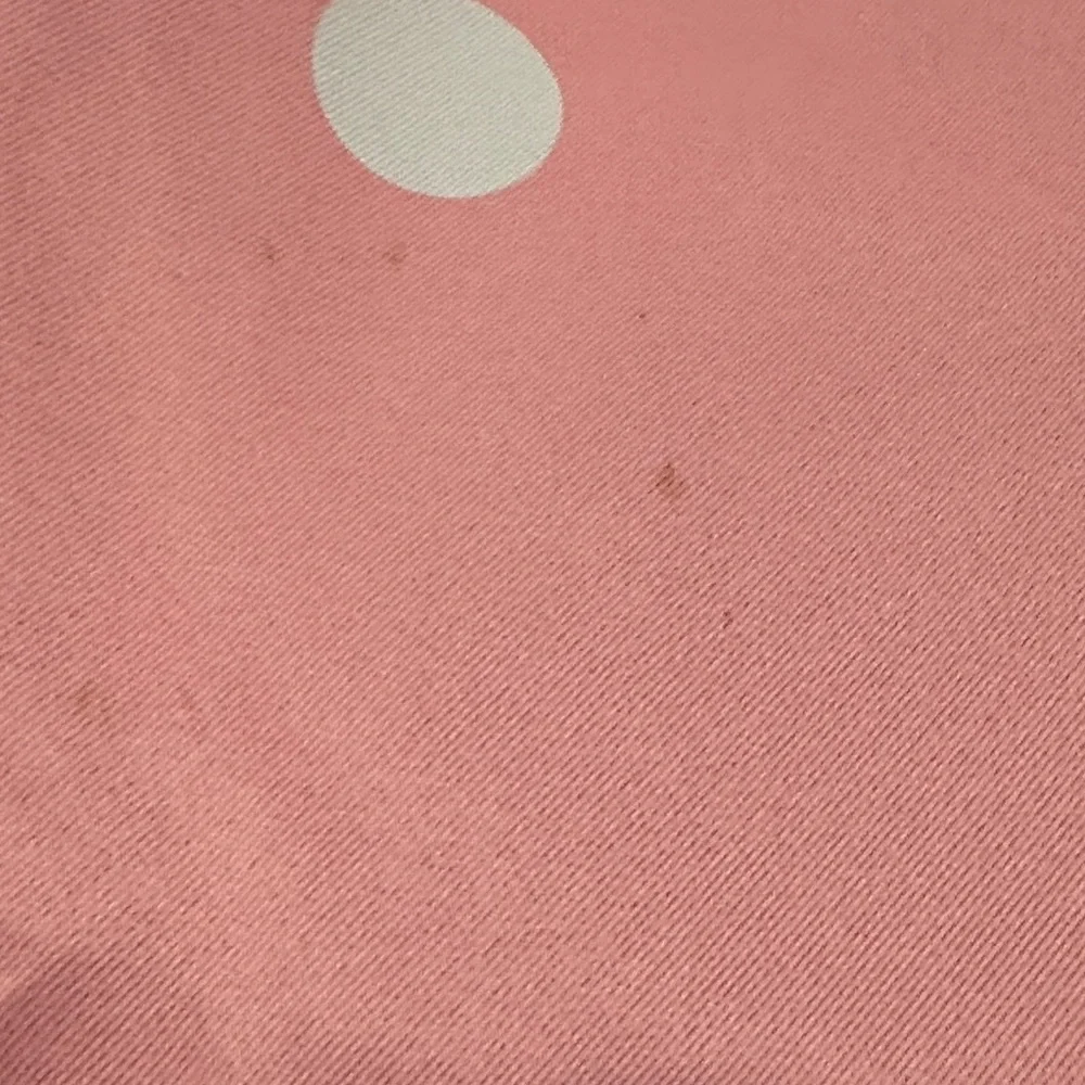 Set of 3 Pink and white polkadot blackout curtains drapes 38” x 84”